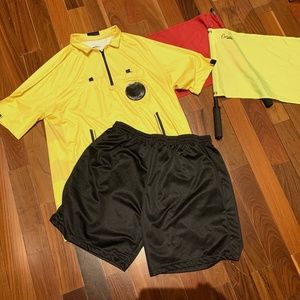 Elite Soccer Referee uniform with flags (jersey L and shorts XL)